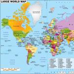 Velká mapa světa se zeměmi na celé obrazovce Téma: Moderní politická mapa světa